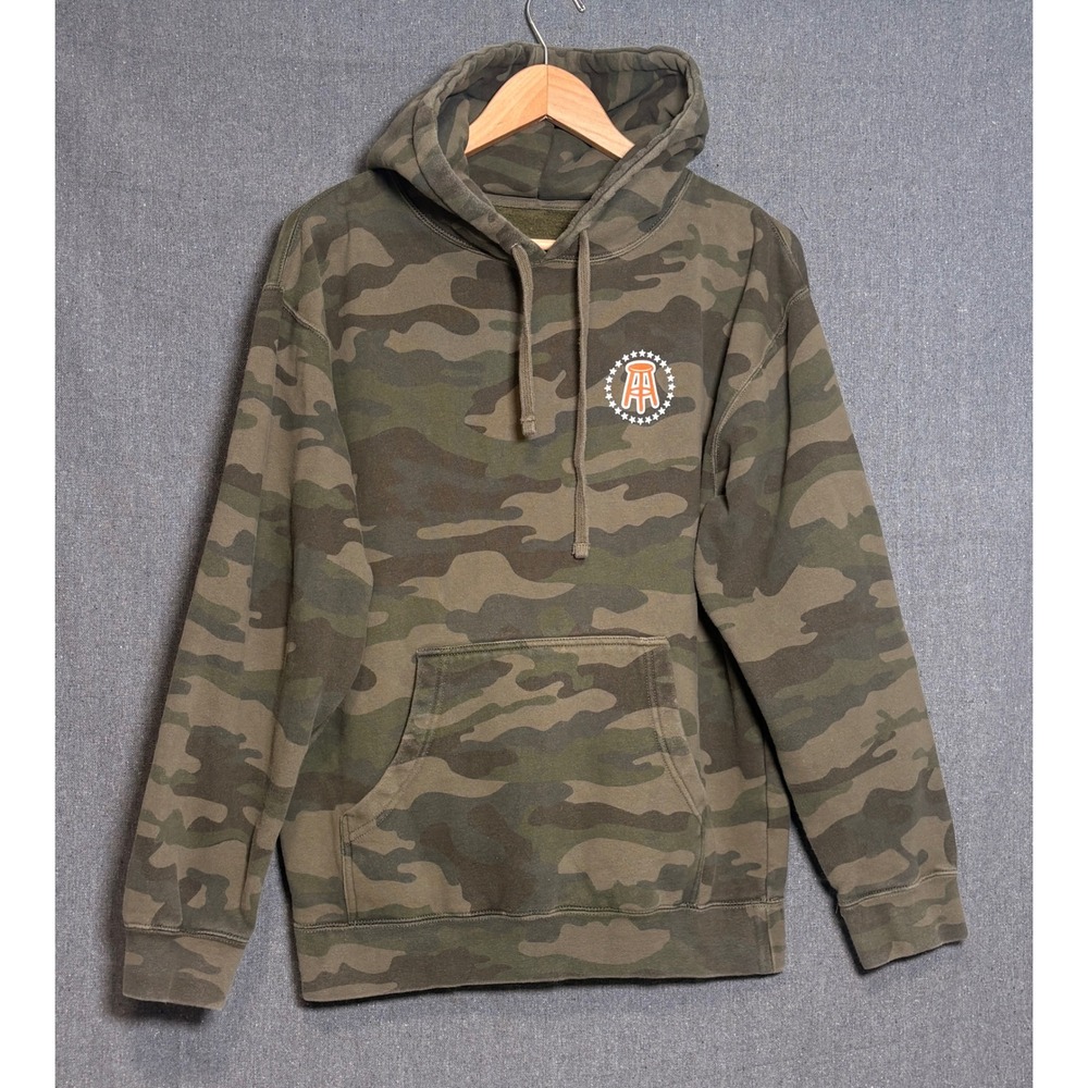 Barstool Sports Camo Hoodie Mens Independent Trading Co Stool Logo Sz M